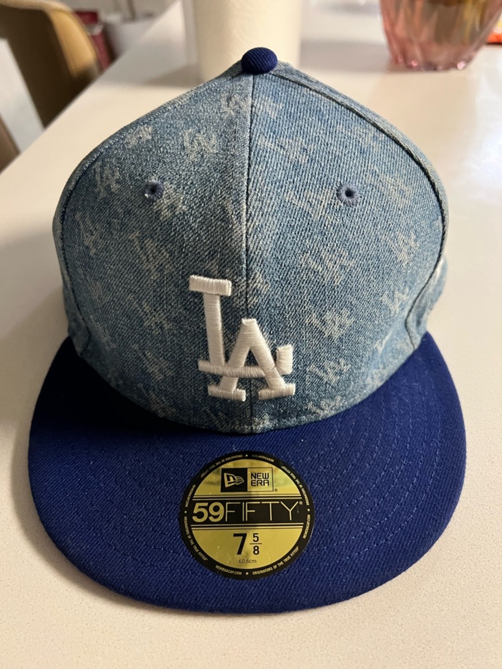 New Era LA Dodgers Denim Cap with Royal Blue Brim
